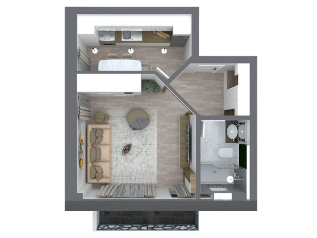 Apartament nou, o camera  decomandat,  42 mp, Pacurari, de vanzare,  (Kaufland, OMV, Dealul Zorilor) 141436