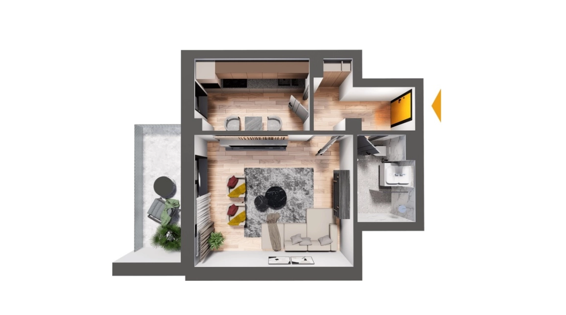 Oferta 1 camera, decomandat, 46 mp, de vanzare apartament nou in zona Nicolina,  Rond Vechi imagine 2