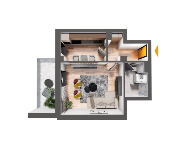 1 camera,  decomandat,  46 mp, de vanzare apartament nou in zona Nicolina,  (Rond Vechi) 158758