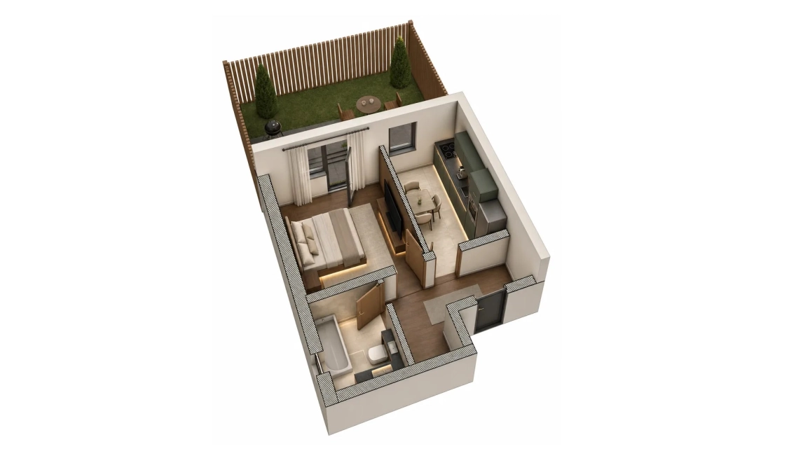 Oferta 1 camera, decomandat, 35 mp, de vanzare apartament nou in zona CUG,  Mega Image 5 drumuri imagine 2