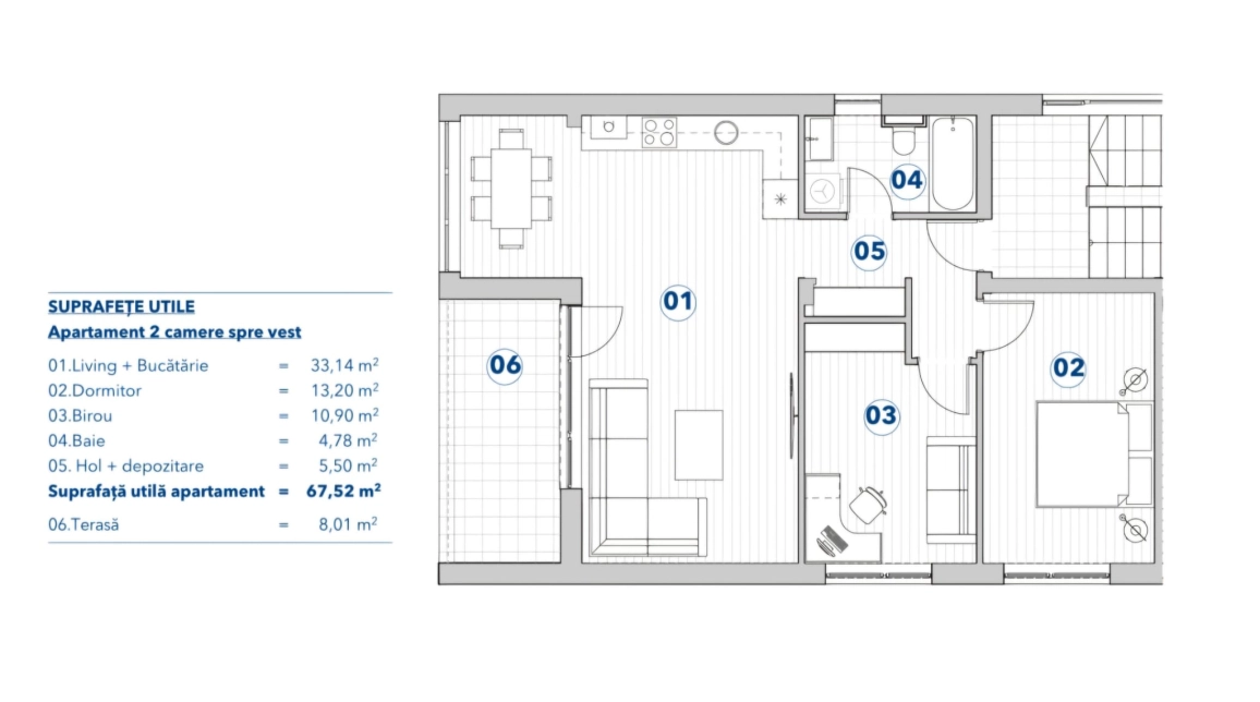 Oferta Apartament nou, 3 camere decomandat, 75 mp, Pacurari, de vanzare,  Soseaua Rediu imagine 14