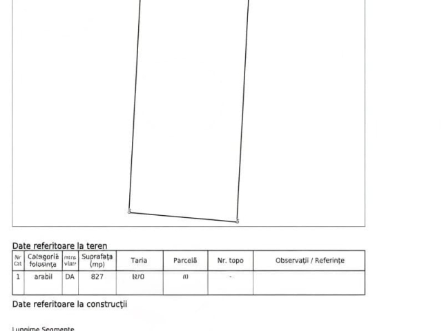 Teren  Miroslava - Proselnici Asfalt-Toate Utilitatile 827mp  161866