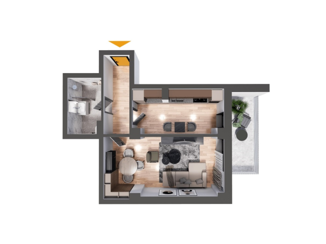 Apartament nou, 1 camera  decomandat,  55 mp, Nicolina, de vanzare,  (Rond Vechi) 158761