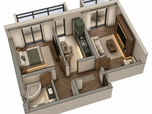 CUG apartament nou  60 mp, 2 camere,  decomandat, de vanzare,  (Gradinita Valea Adanca) 163249