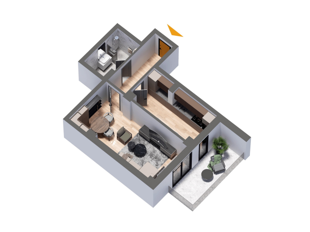 Apartament nou, 1 camera  decomandat,  55 mp, Nicolina, de vanzare,  (Rond Vechi) 158761