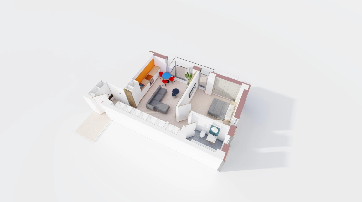 Oferta Visani apartament nou 49 mp, 2 camere, open-space, de vanzare,  Profi Visan imagine 3