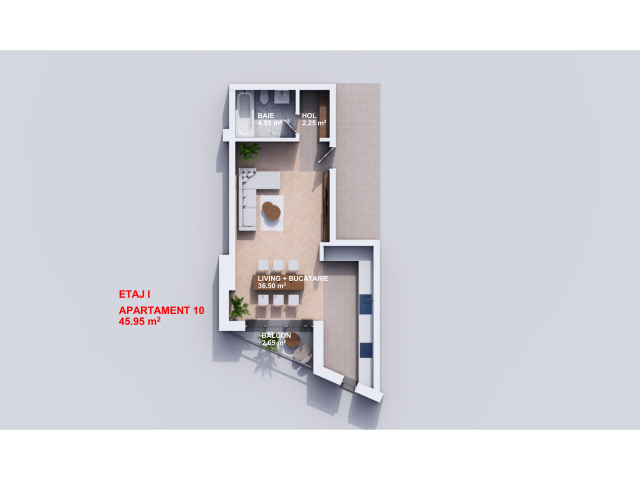 Apartament nou, 1 camera  open-space,  46 mp, Bucium, de vanzare,  (Profi Visan) 160091