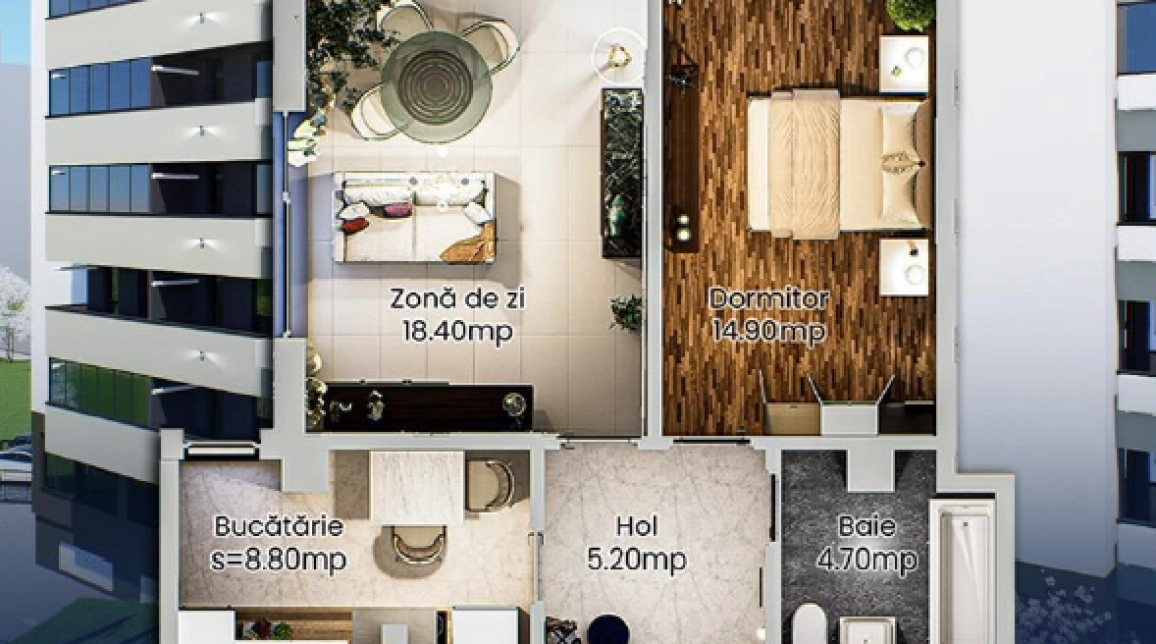 Oferta De vanzare apartament nou, 2 camere, decomandat, 58 mp, Podu Ros,  Piata Nicolina imagine 4