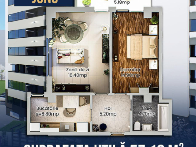 De vanzare apartament nou, 2 camere,  decomandat,  58 mp, Podu Ros,  (Piata Nicolina) 159087