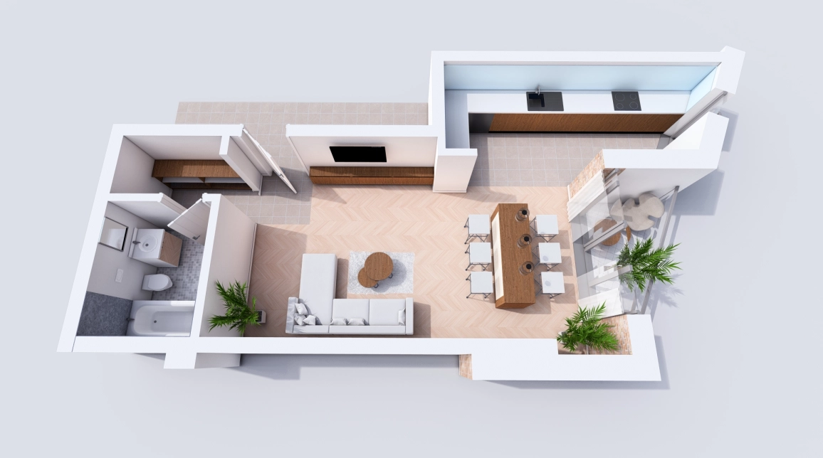 Oferta De vanzare apartament nou, 1 camera, open-space, 46 mp, Visani,  TLT Visan imagine 3