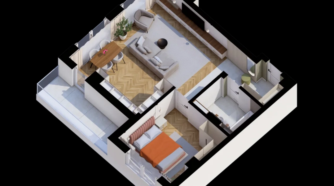 Oferta CUG apartament nou 55 mp, 2 camere, open-space, de vanzare,  Al. T. Neculai imagine 6