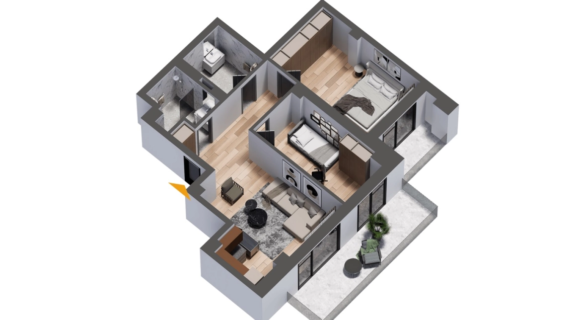 Oferta Apartament nou, 3 camere semidecomandat, 89 mp, CUG, de vanzare,  Selgros imagine 2