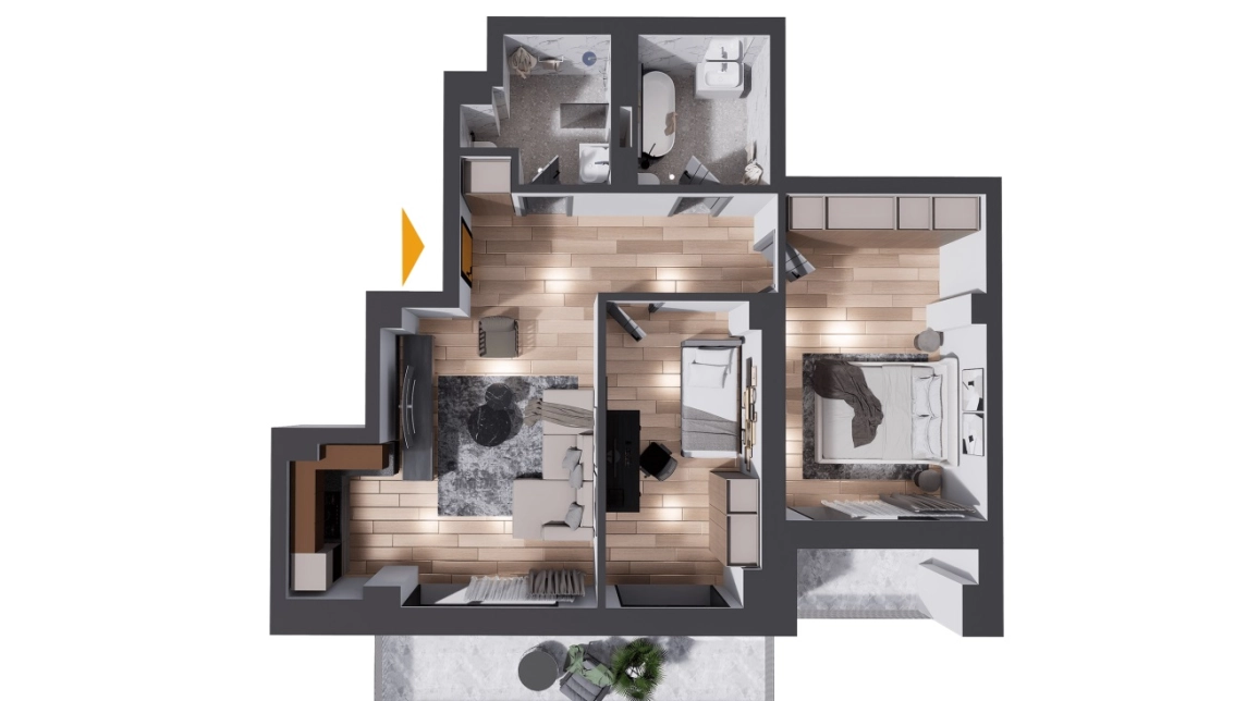 Oferta Apartament nou, 3 camere semidecomandat, 89 mp, CUG, de vanzare,  Selgros imagine 3