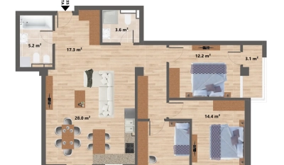 Apartament 4 camere - Valea Adanca