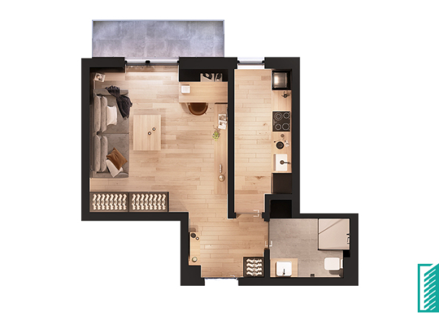 Visani apartament nou  37 mp, 1 camera,  decomandat, de vanzare,  (Mega Image) 163519