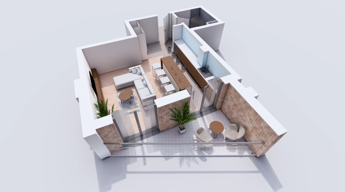 Oferta Bucium apartament nou 43 mp, 1 camera, open-space, de vanzare,  Profi Visan imagine 2