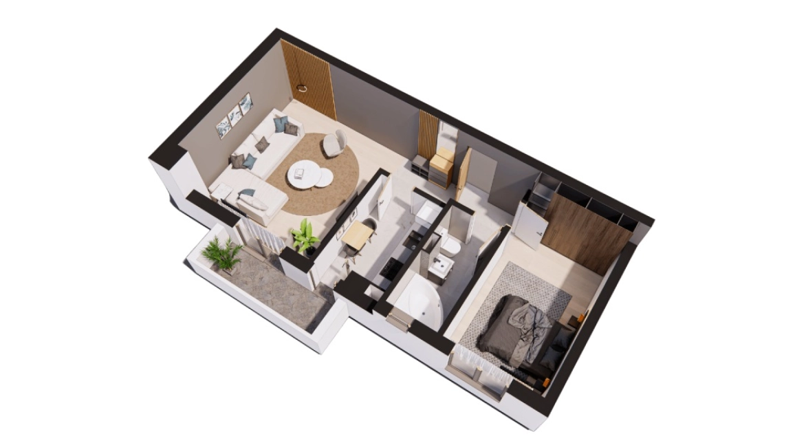 Oferta De vanzare apartament nou, 2 camere, decomandat, 55 mp, Rediu,  Scoala Paradis imagine 4