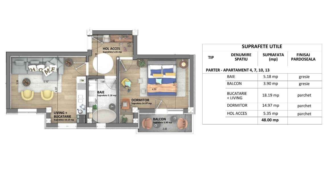 Oferta Apartament nou de vanzare, 2 camere, open-space, 48 mp, Visani,  Profi Visan imagine 1