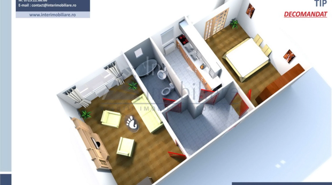 Oferta Apartament de vanzare, 2 camere, decomandat, 54 mp, Tatarasi,  In spate la Posta imagine 1