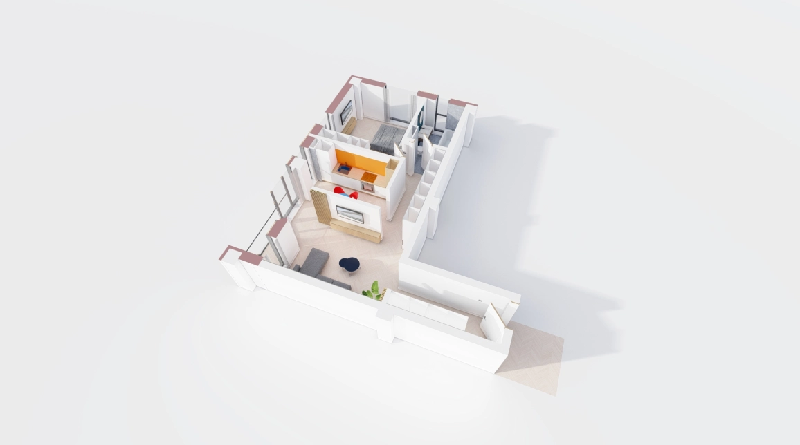 Oferta 2 camere, open-space, 54 mp, de vanzare apartament nou in zona Visani,  Profi Visan imagine 3