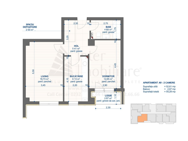 Apartament nou, 2 camere  decomandat,  56 mp, CUG, de vanzare,  (Tehnopolis) 152241
