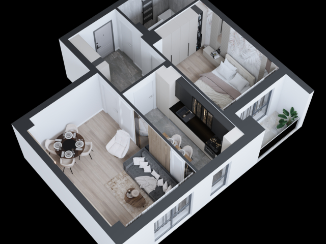 Apartament nou, 2 camere  decomandat,  56 mp, CUG, de vanzare,  (Tehnopolis) 152241