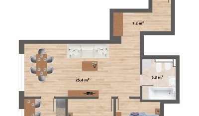 Apartament 3 camere - Valea Adanca