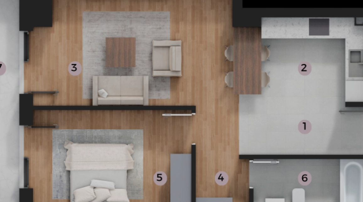 Oferta Apartament nou de vanzare, 2 camere, open-space, 55 mp, Tatarasi,  Kaufland -  Piata 2 Baieti imagine 1