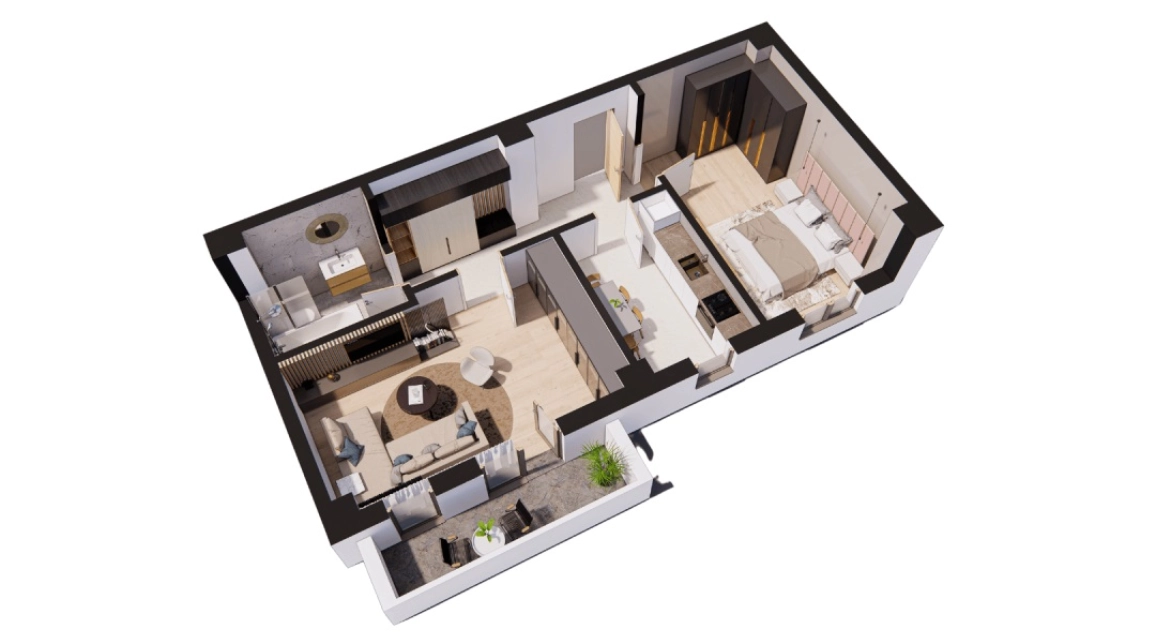 Oferta Pacurari apartament nou 61 mp, 2 camere, decomandat, de vanzare,  Kaufland imagine 1