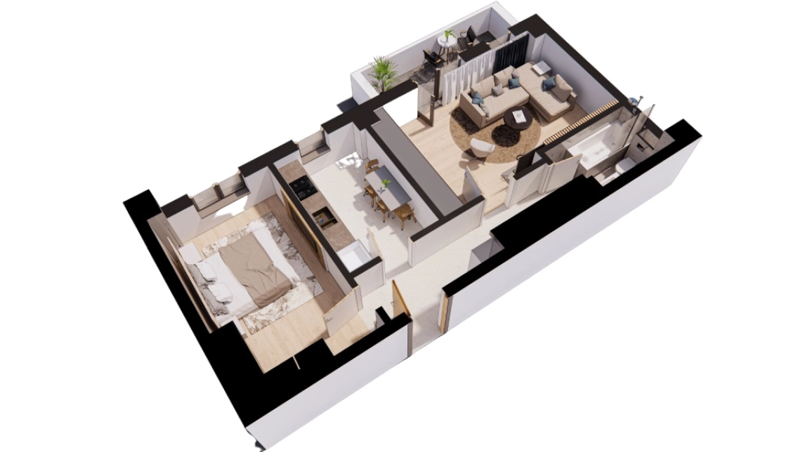 Oferta Pacurari apartament nou 61 mp, 2 camere, decomandat, de vanzare,  Kaufland imagine 13