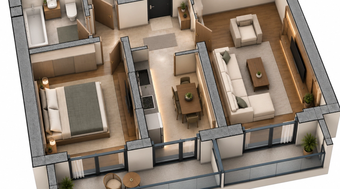 Oferta CUG apartament nou 60 mp, 2 camere, decomandat, de vanzare,  Mega Image imagine 1