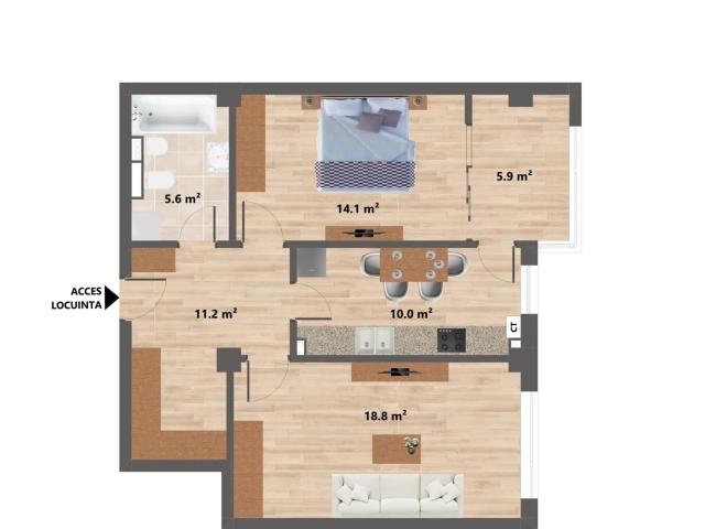 Apartament 2 camere - Valea Adanca