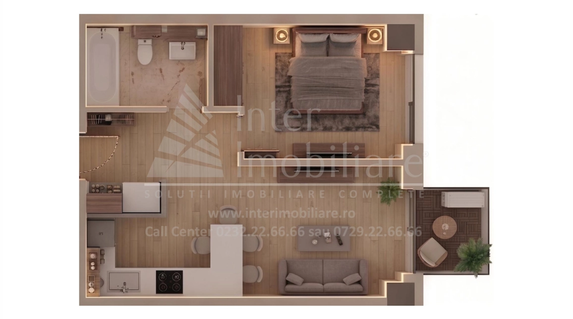 Oferta Tatarasi apartament nou 43 mp, 2 camere, open-space, de vanzare,  Supermarket Lidl-Aurel Vlaicu imagine 1