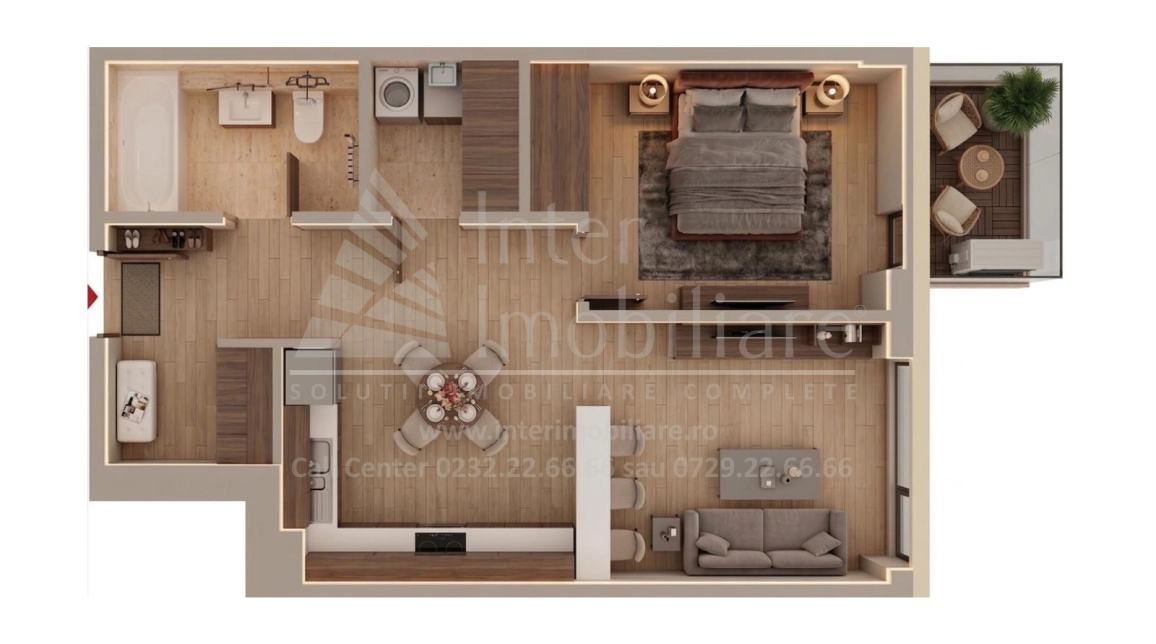 Oferta Apartament nou, 2 camere open-space, 45 mp, Tatarasi, de vanzare,  Supermarket Lidl-Aurel Vlaicu imagine 1