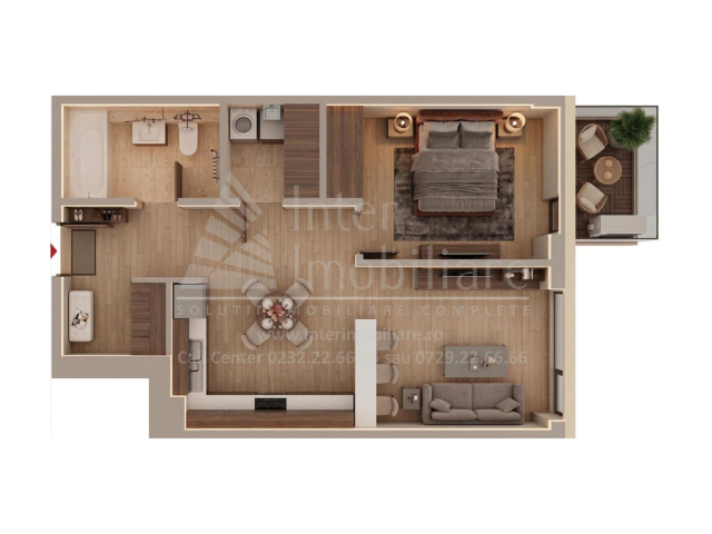 Apartament nou, 2 camere  open-space,  45 mp, Tatarasi, de vanzare,  (Supermarket Lidl-Aurel Vlaicu) 163541