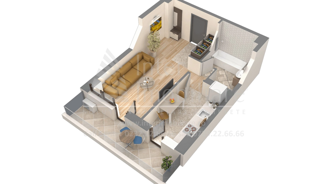 Oferta Podu Ros apartament nou 37 mp, 1 camera, decomandat, de vanzare,  Bloc intabulat Casa Sindicatelor imagine 3