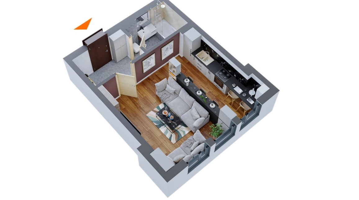 Oferta 1 camera, semidecomandat, 38 mp, de vanzare apartament nou in zona Dacia,  Piata Dacia imagine 1