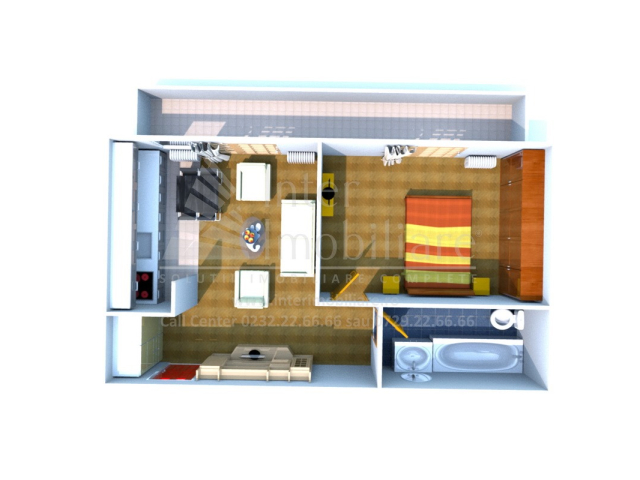 Apartament nou de vanzare, 2 camere,  open-space,  46 mp, Bucium,  (600 m de Familly Bucium) 159160