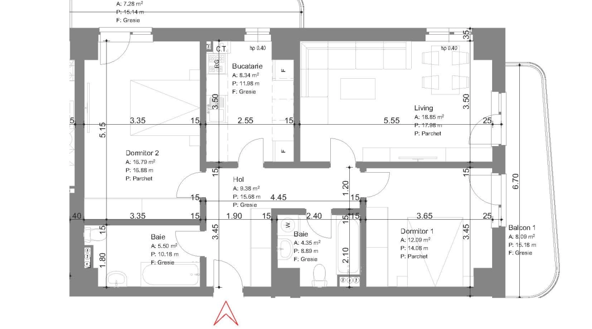 Oferta Apartament nou, 3 camere decomandat, 91 mp, Alexandru cel Bun, de vanzare,  Galata imagine 2