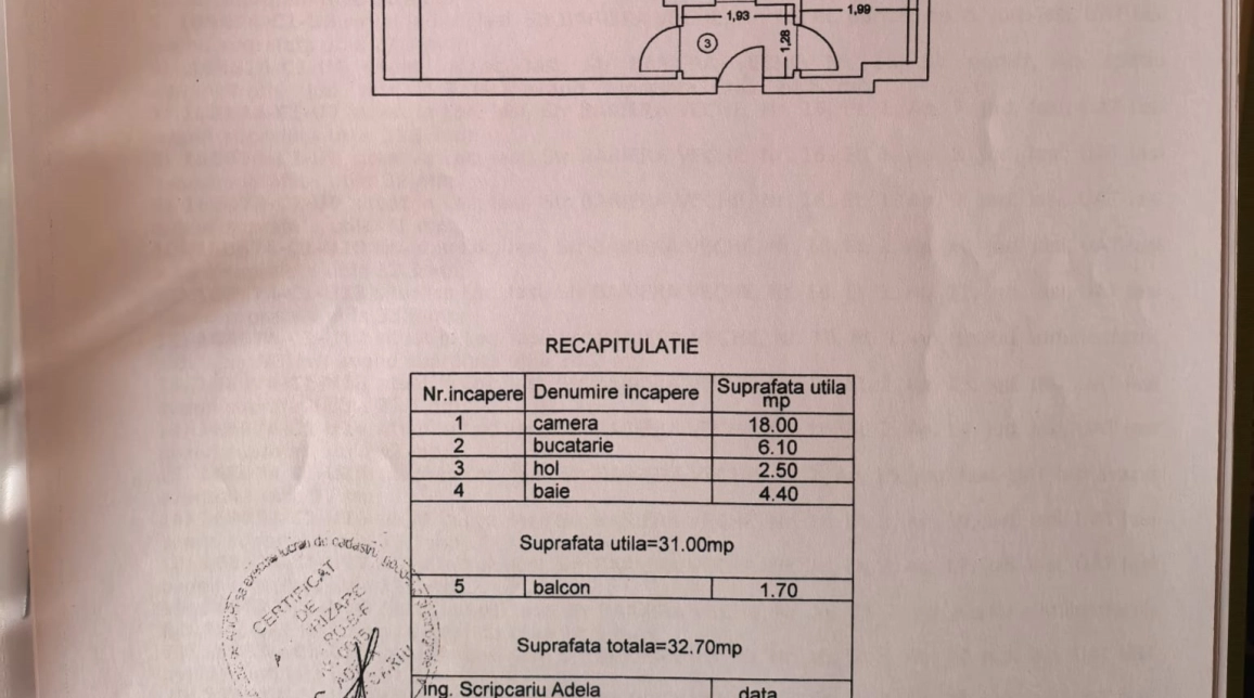 Oferta Apartament de vanzare, 1 camera, decomandat, 31 mp, Podu Ros,  Granit imagine 2