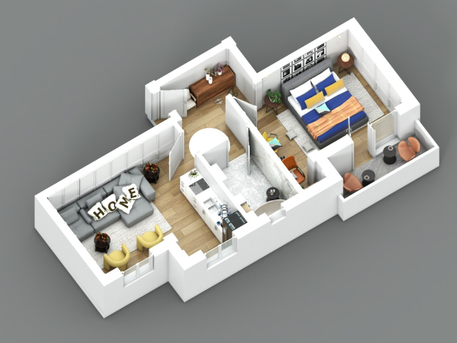 Apartament nou de vanzare, 2 camere,  open-space,  48 mp, Visani,  (Profi Visan) 161770