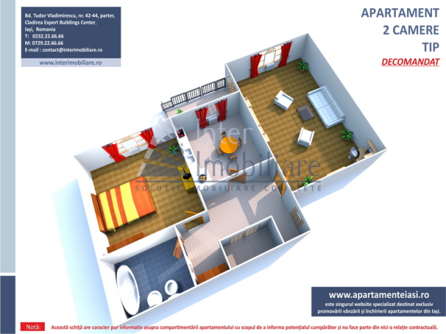 2 camere,  decomandat,  56 mp, de vanzare apartament in zona Frumoasa,  (Diminetii) 162413