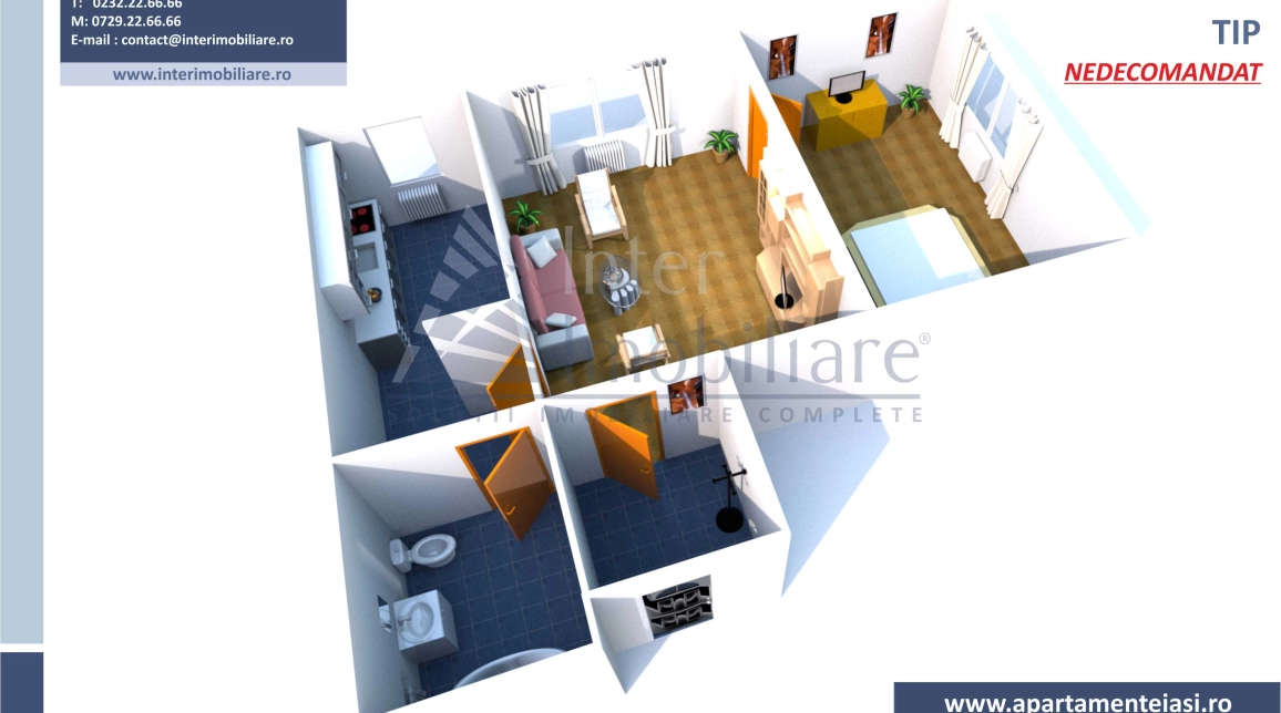 Oferta Alexandru cel Bun apartament 38 mp, 2 camere, nedecomandat, de vanzare,  Piata Alexandru imagine 1