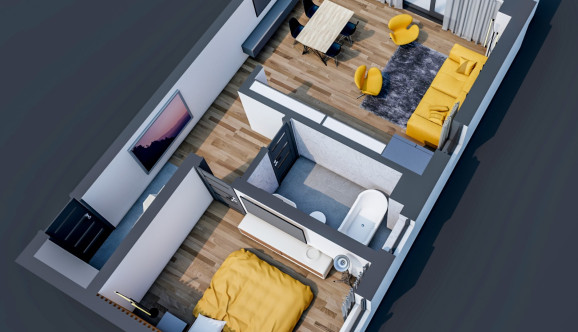 De vanzare apartament-nou, 2 camere,  Open space ,  60 mp , Bucium,  (1,2 km in spate la Lidl)