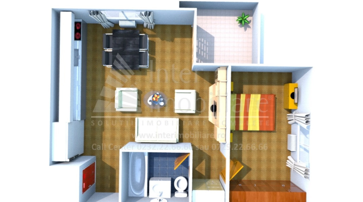 Oferta 2 camere, open-space, 57 mp, de vanzare apartament nou in zona Podul de Fier,  CA Roseti imagine 2