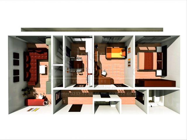 3 camere,  decomandat,  70 mp, de vanzare apartament in zona Centru Civic,  (ANASTASIE PANU, HALA CENTRALA) 162848