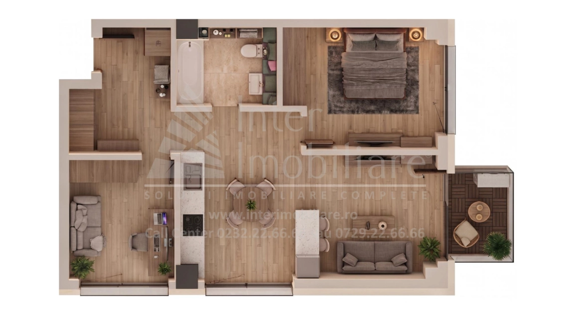 Oferta Apartament nou de vanzare, 3 camere, open-space, 63 mp, Tatarasi,  Supermarket Lidl-Aurel Vlaicu imagine 3