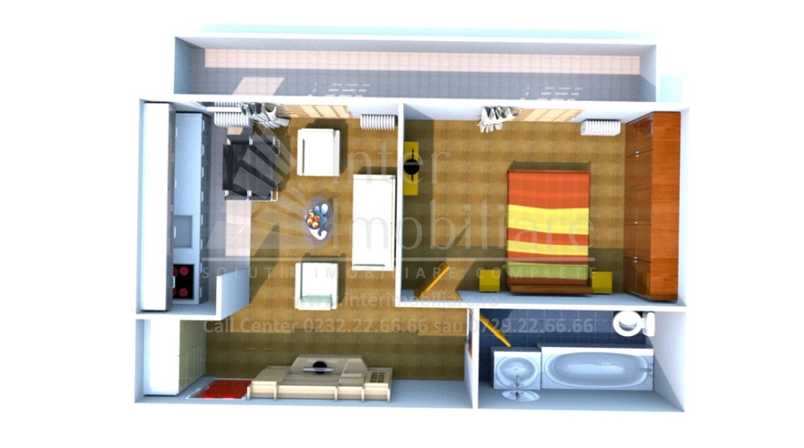 Oferta 2 camere, open-space, 46 mp, de vanzare apartament nou in zona Bucium,  600 m de Familly Bucium imagine 1