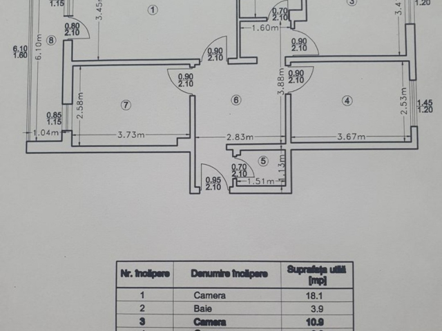 Apartament de vanzare, 3 camere,  decomandat,  71 mp, Galata,  (Lidl) 162685