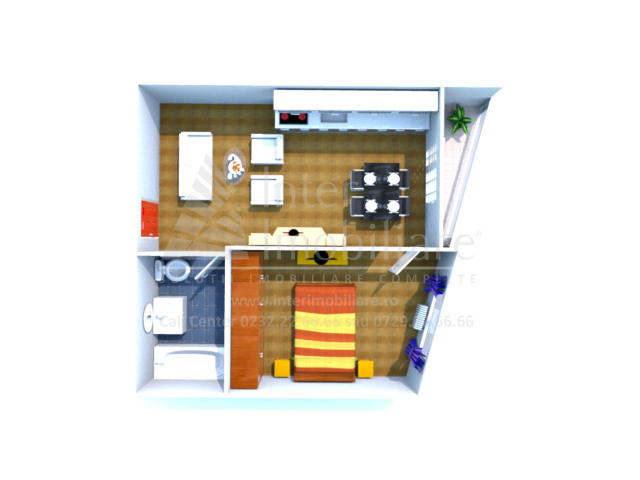 Apartament nou, 1 camera  studio dublu open-space si dormitor,  47 mp, Tomis Nord, de vanzare,   161586